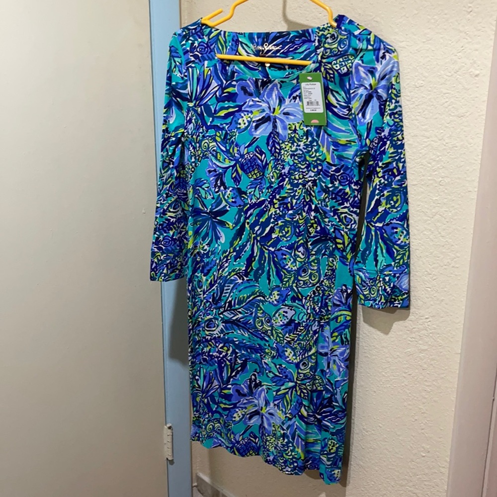 💯% cotton dress, 3/4 sleeves